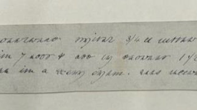 Beatrix Potters coded writing of ginger bread recipe